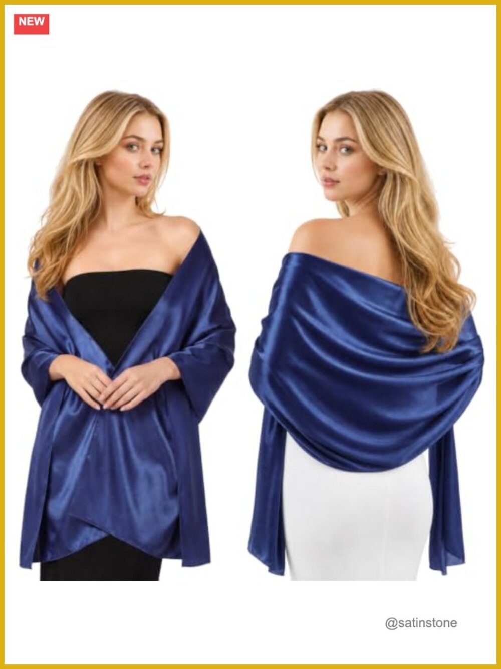 Satin Shawl Wrap Evening Dress Wedding Cover Up Formal Scarf